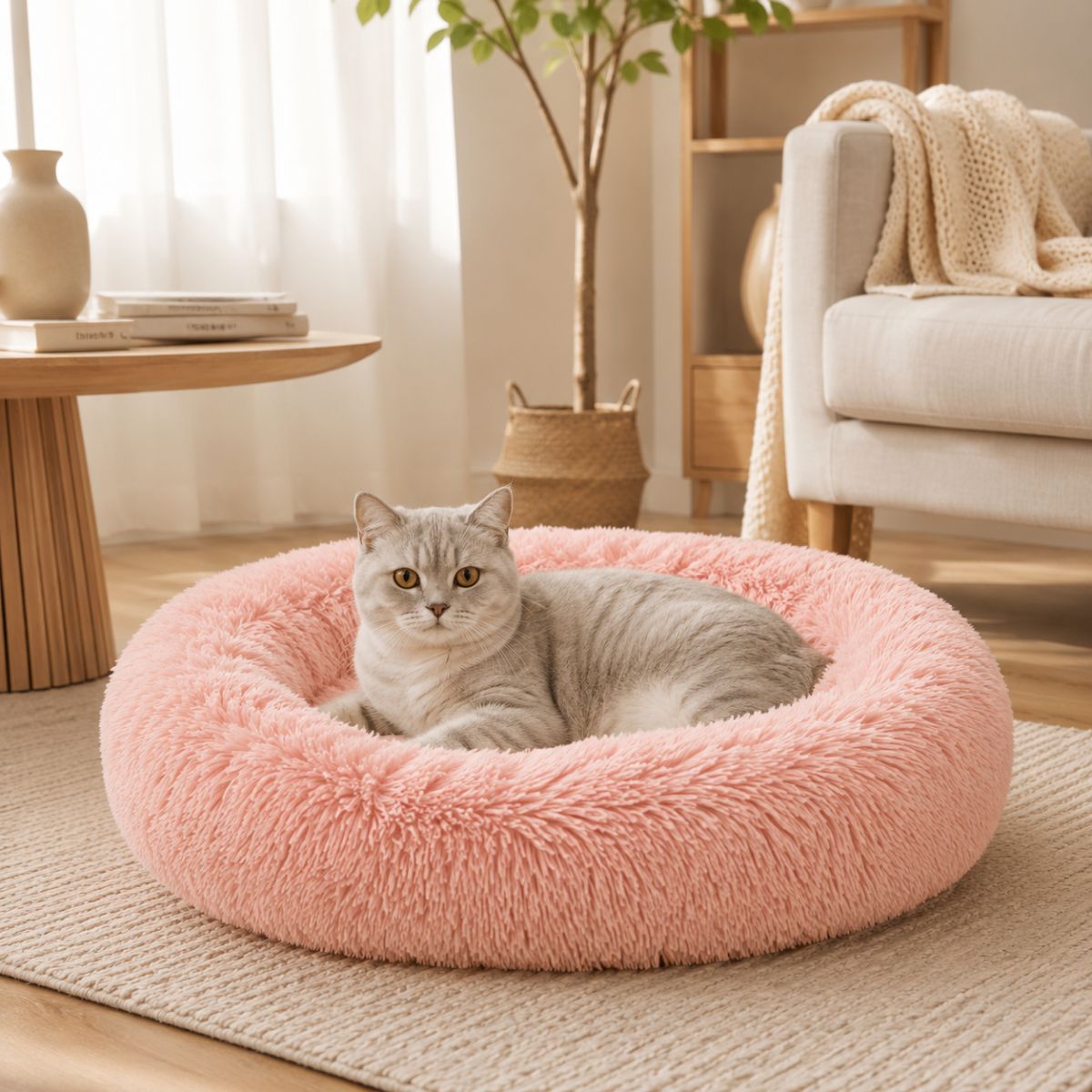 Panier pour Chat Rond Moelleux | Coussin Nid Cocooning — La Lune