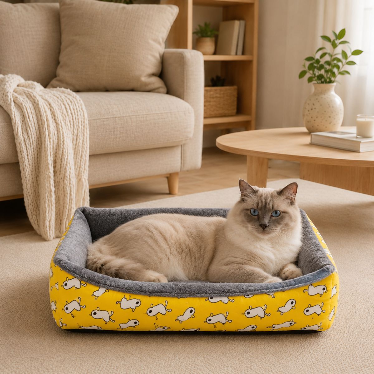 Panier pour Chat à Motifs | Coussin Nid Douillet Toutes Saisons — Le Récit