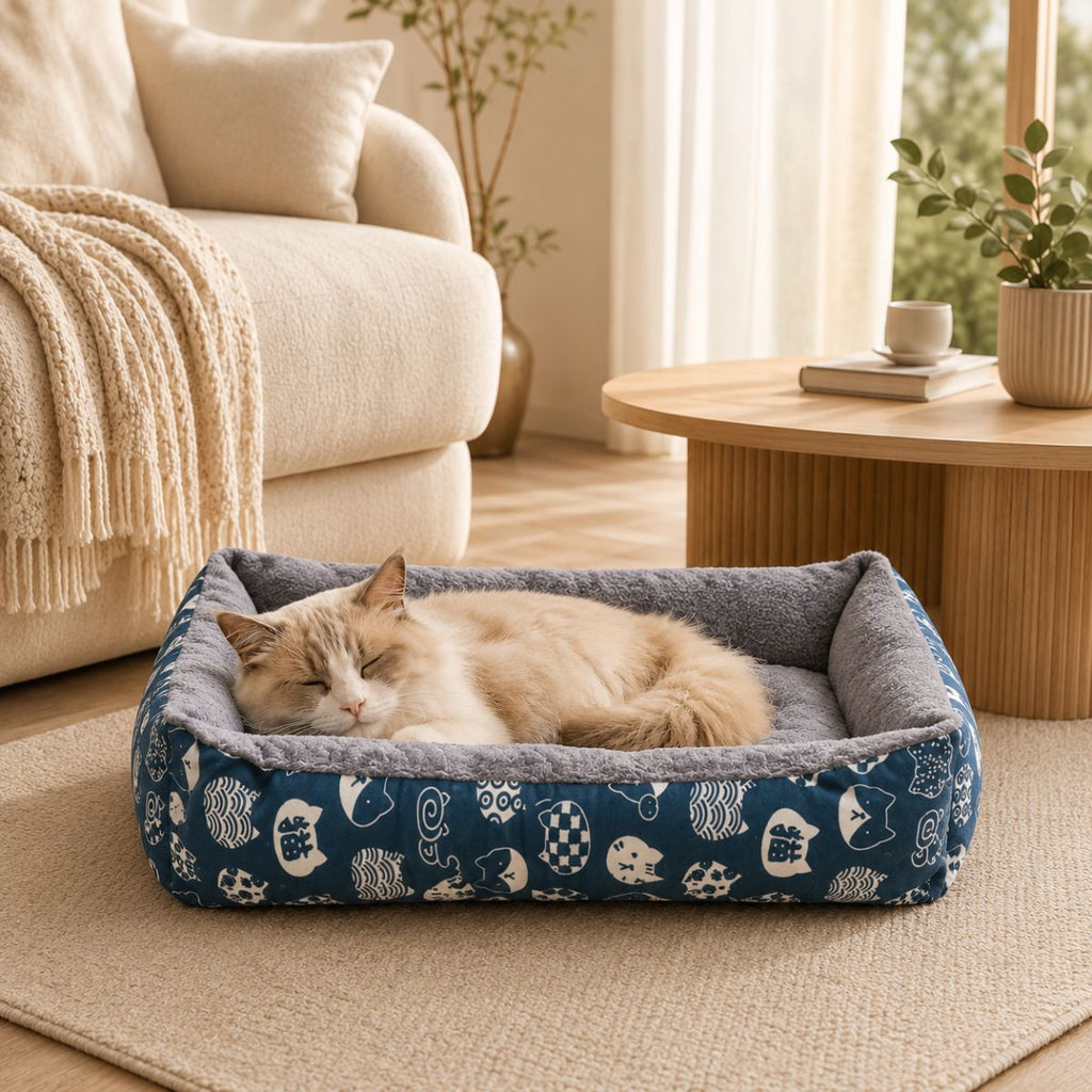 Panier pour Chat à Motifs | Coussin Nid Douillet Toutes Saisons — Le Récit