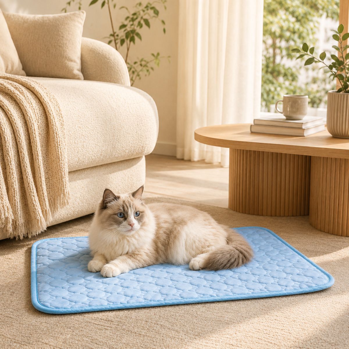 Tapis Rafraîchissant pour Chat | Coussin Couchage Été Effet Frais — La Brise