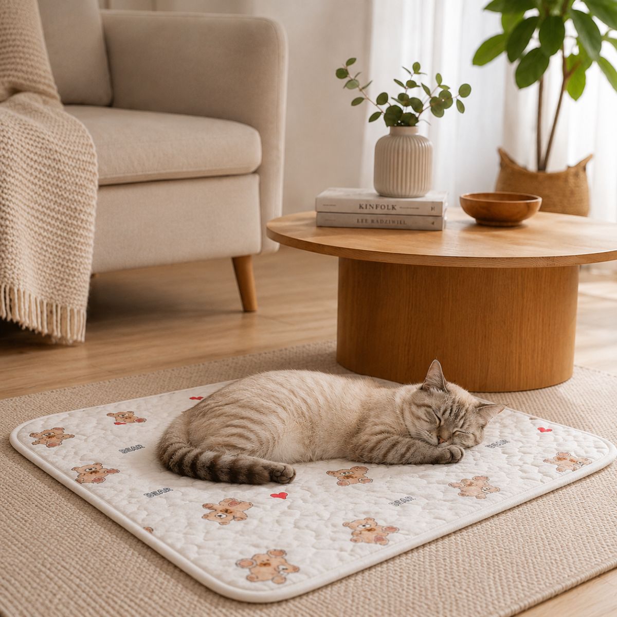 Tapis Rafraîchissant pour Chat à Motifs | Coussin Couchage Été Imprimé — Le Doudou