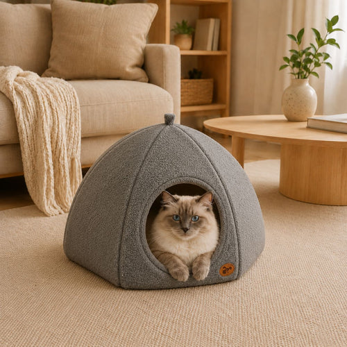 Niche pour Chat Dôme Bouclette | Nid Cocon Minimaliste Intérieur — La Bulle
