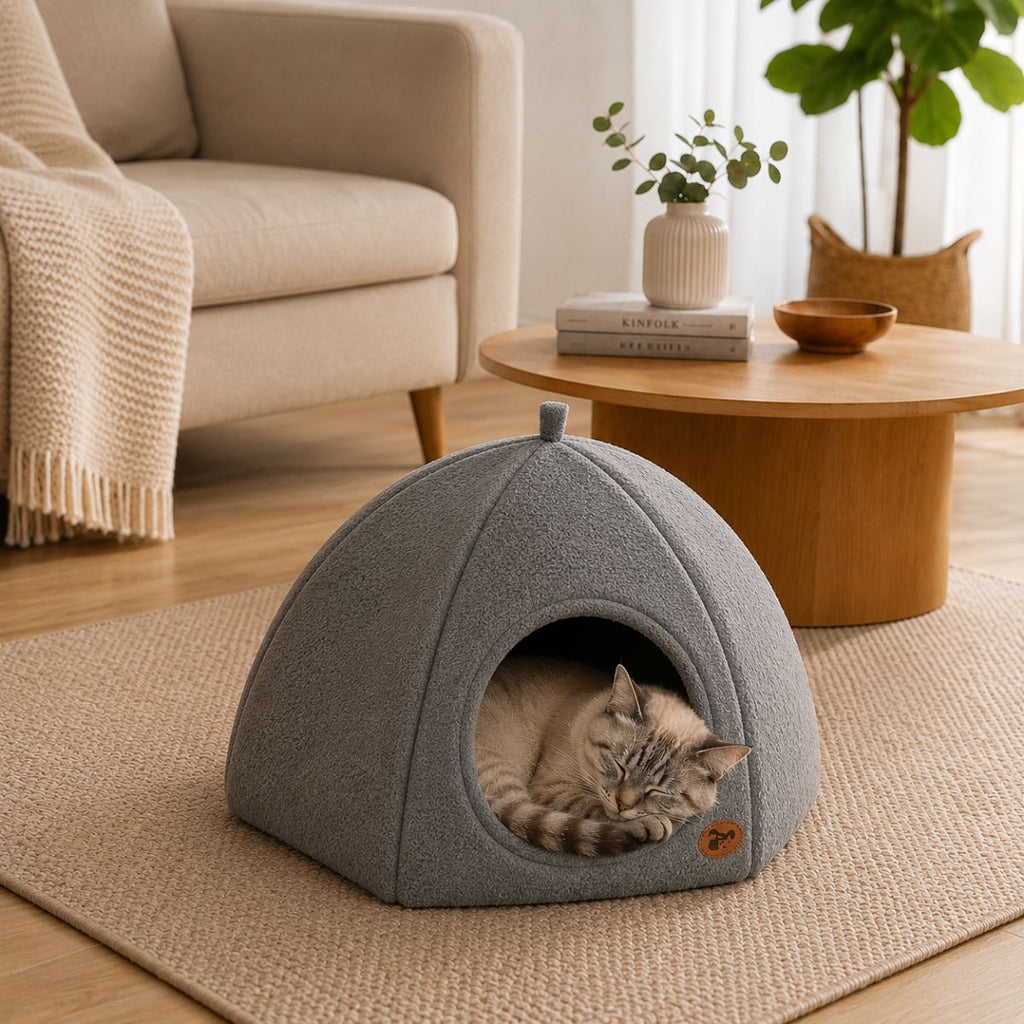 Niche pour Chat Dôme Bouclette | Nid Cocon Minimaliste Intérieur — La Bulle
