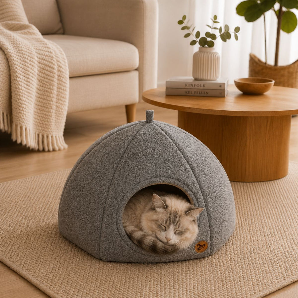 Niche pour Chat Dôme Bouclette | Nid Cocon Minimaliste Intérieur — La Bulle