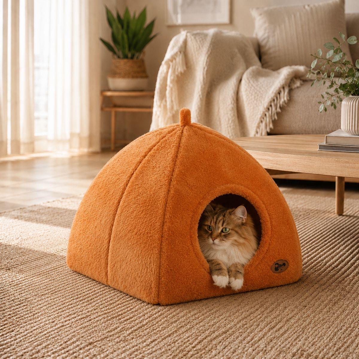 Niche pour Chat Dôme Bouclette | Nid Cocon Minimaliste Intérieur — La Bulle