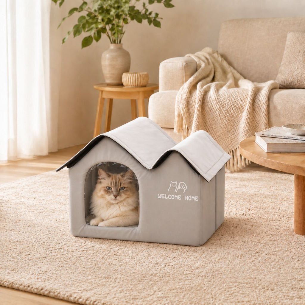 Niche Rafraîchissante pour Chat | Refuge Été Effet Frais Forme Maison — Le Chalet