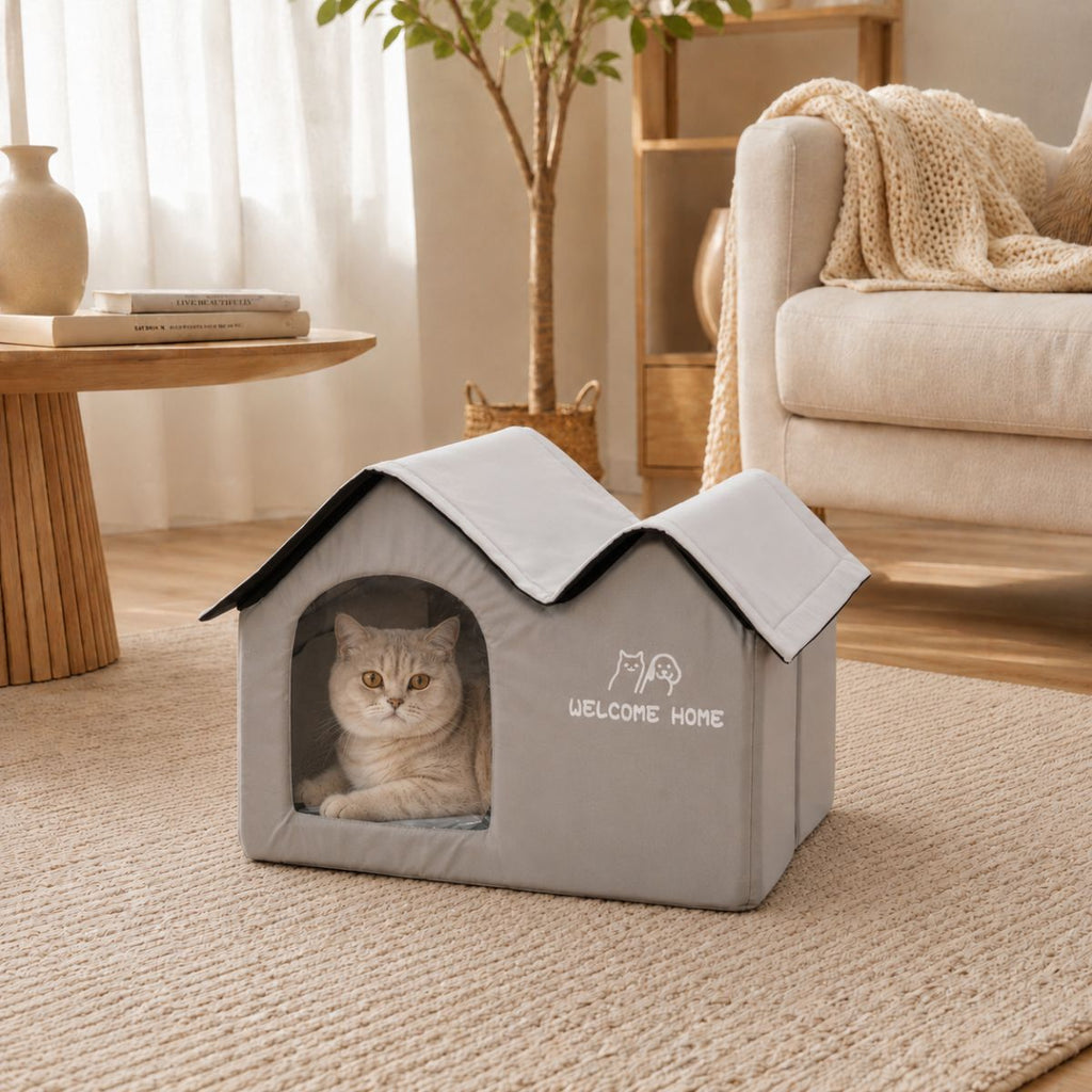 Niche Rafraîchissante pour Chat | Refuge Été Effet Frais Forme Maison — Le Chalet