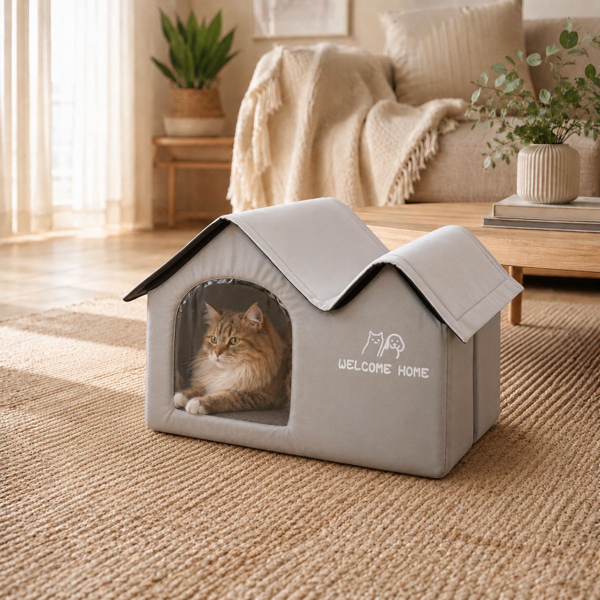 Niche Rafraîchissante pour Chat | Refuge Été Effet Frais Forme Maison — Le Chalet
