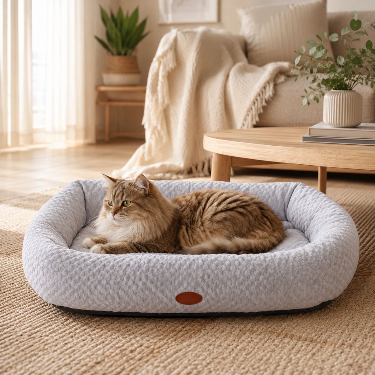 Lit Rafraîchissant pour Chat | Coussin Couchage Été à Rebords - Le Zéphyr