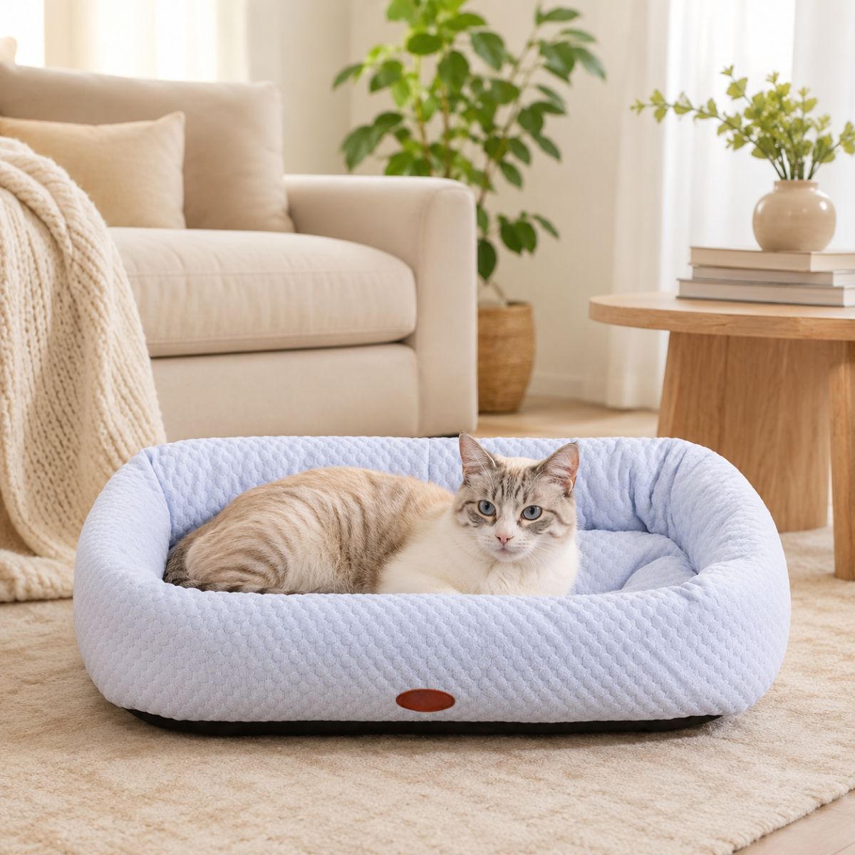 Lit Rafraîchissant pour Chat | Coussin Couchage Été à Rebords - Le Zéphyr