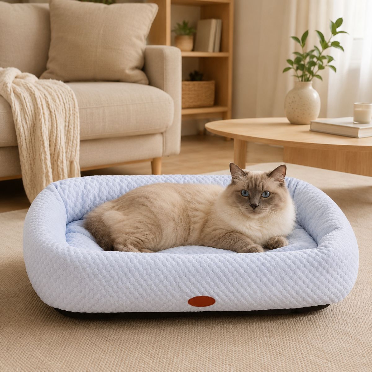 Lit Rafraîchissant pour Chat | Coussin Couchage Été à Rebords - Le Zéphyr